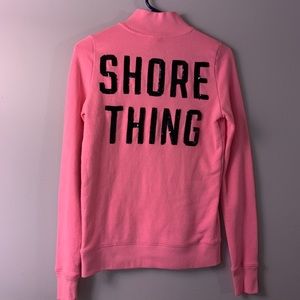 VS Pink bling half zip shore thing